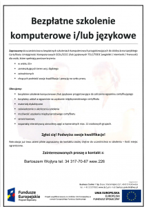Obrazek przedstawiający plakat promujący szkolenia komputerowe