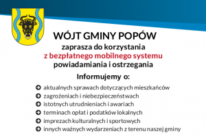 Obrazek przedstawiający plakat promujący aplikację do powiadamiania mieszkańców