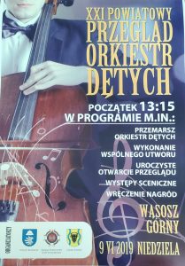 Obrazek przedstawiający plakat promujący przegląd orkiestr dętych